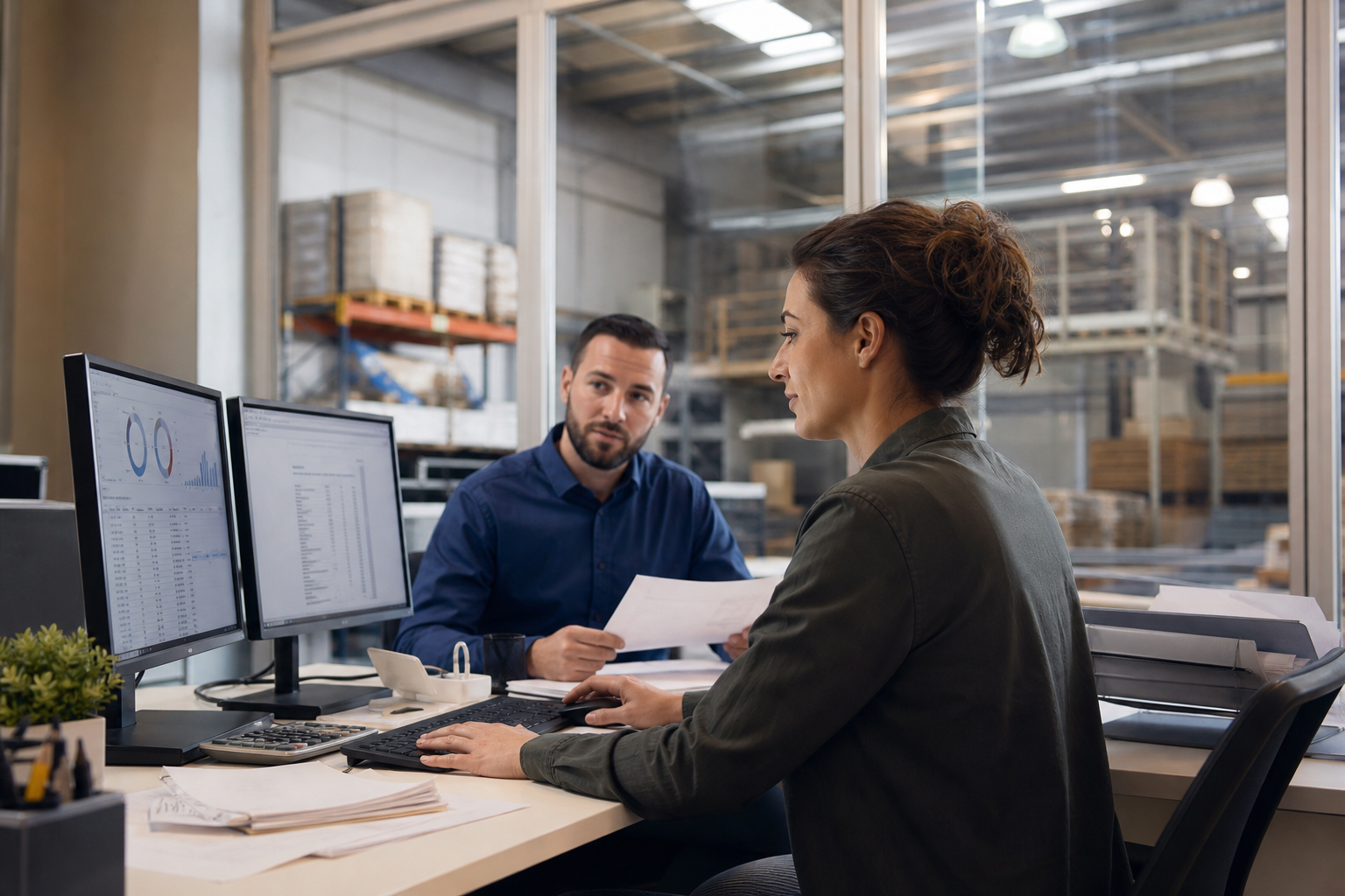 Accounts receivable team managing collections at a building supply distributor