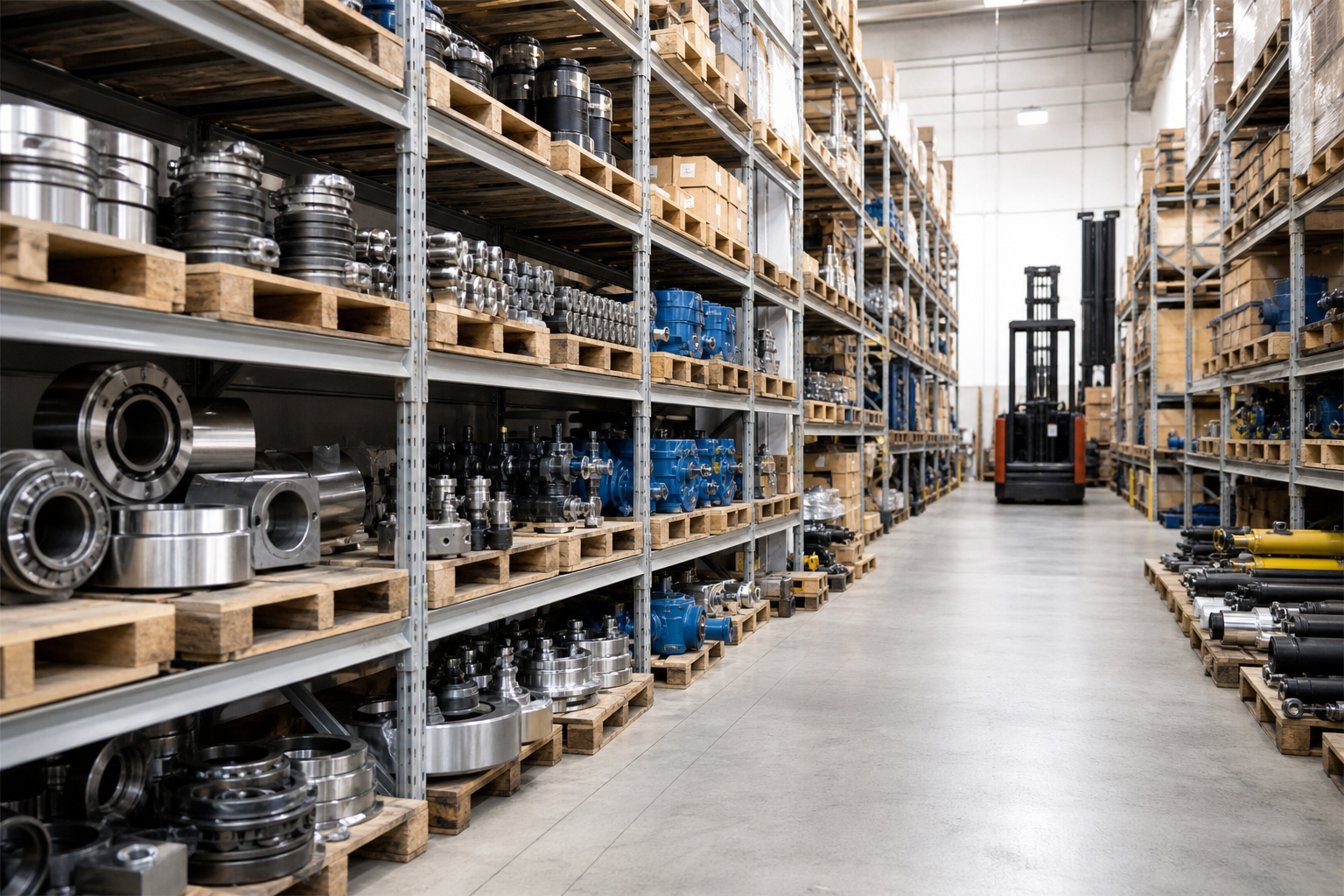 Industrial supply wholesale warehouse with MRO parts and inventory