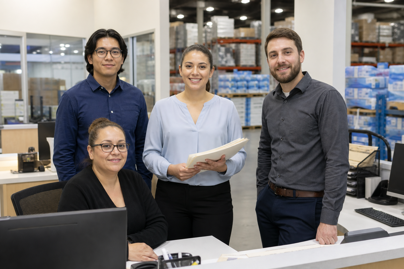Accounts receivable team managing collections at a medical supply distributor